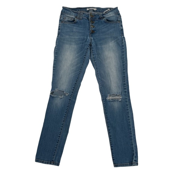 Wild Blue Jeans Button Fly Skinny Distressed Jeans Size 3 Women’s - Picture 1 of 8